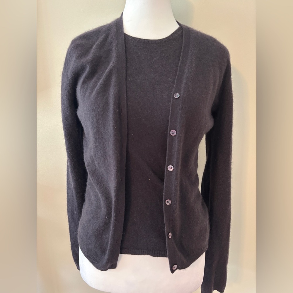 Vintage TSE cashmere sweater set cardigan and shell